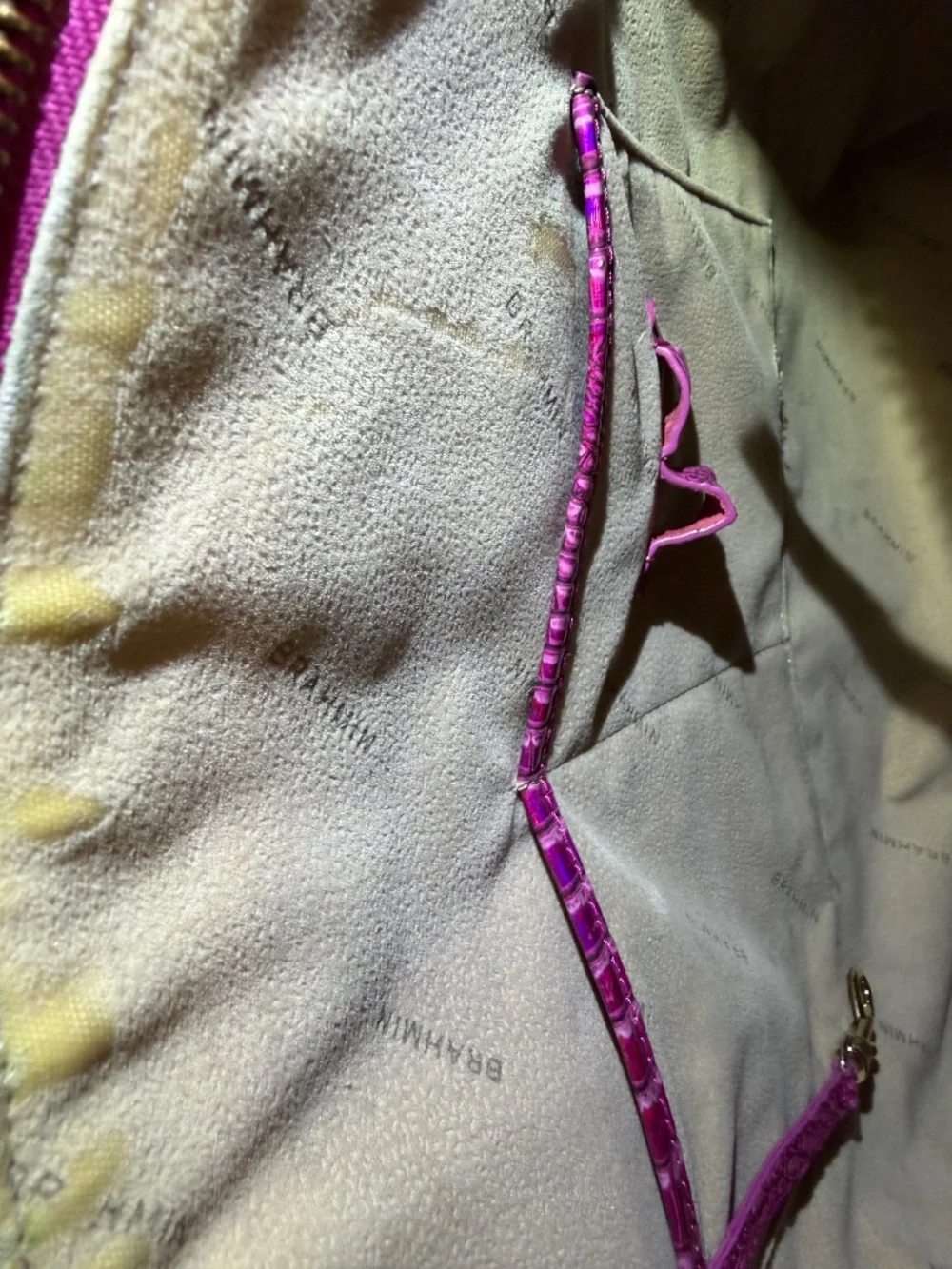 Brahmin Large Duxbury Satchel & Ady Wallet Set Pink Potion Iridescent Rare